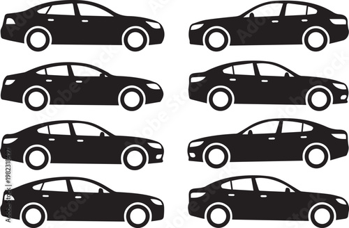 Minimalist bicycle parking rack icons collection featuring diverse geometric metal frames for secure urban cycling storage solutions set