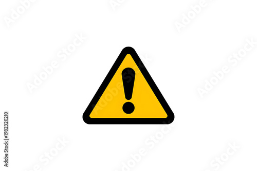 Yellow warning triangle symbol with exclamation mark, attention required
