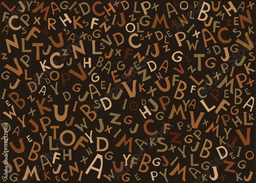 ABC seamless pattern. Cute alphabet. Playful font print for textile, home decor, kids room wall art. Design for wrapping, post cards, t-shirt print, blog cover. Vector