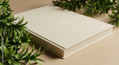 Awaiting a Story: Blank Textured Hardcover Book Framed by Greenery
