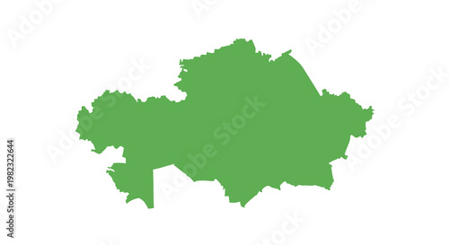 A solid green shape resembling the geographical outline of kazakhstan a central asian country high quality