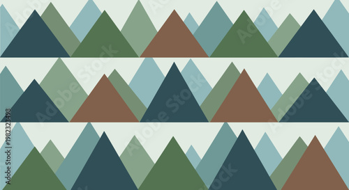 Seamless Pattern of Minimalist Geometric Mountain Peaks in Earth Tones.