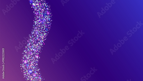 Glitter Confetti Background. Hologram Shiny Sparkles For Carnaval And Party. A Twinkle Of Brilliance And Glamour In A Violet Blaze. Rainbow Brilliant Light.  Neon Glitter Confetti