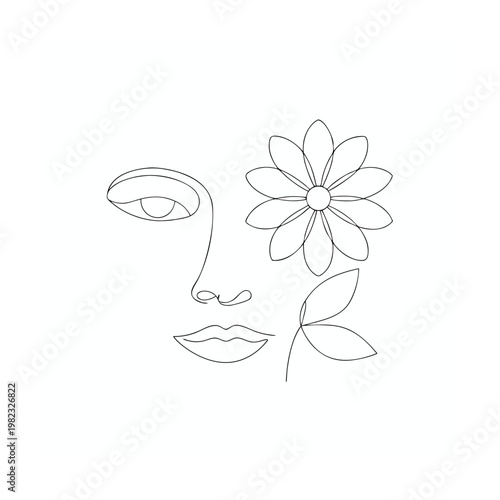 Simple Face and Flower Design