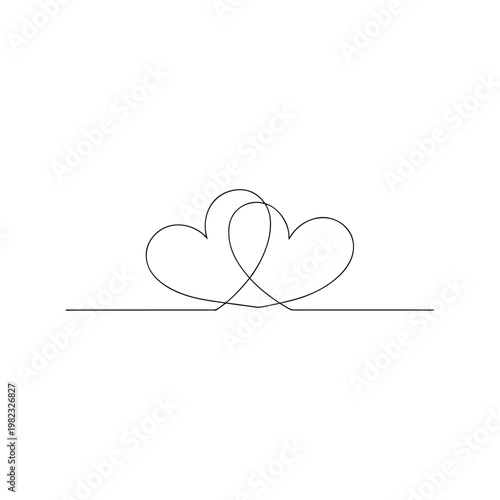 Simple Hearts Line Art Design