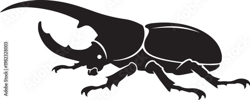 Foto minimalist hercules beetle silhouette isolated on white background vector illust