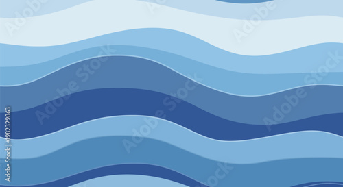 Abstract seamless background with blue wavy layers.