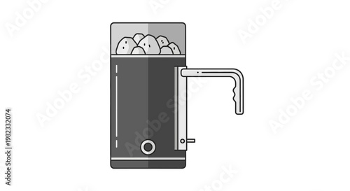 Minimalist vector illustration of a modern kitchen coffee bean grinder.