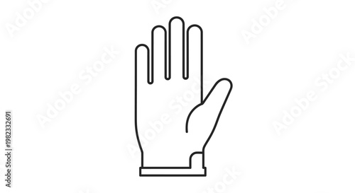 Minimalist outline icon of a protective glove for medical or industrial use.