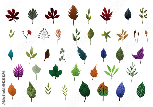 Green leaf icon in flat style, on white background. leaf icon set. nature icon, leaf vector illustration.