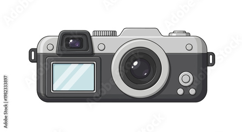 Cartoon camera illustration isolated on white background for photography