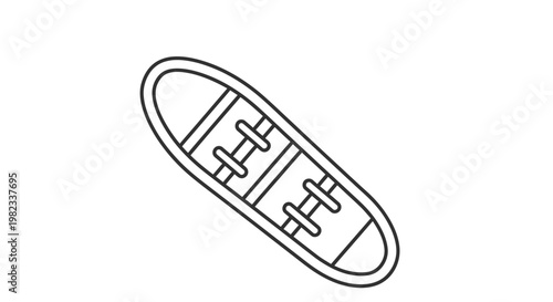 Minimalist line art icon of a skateboard deck.