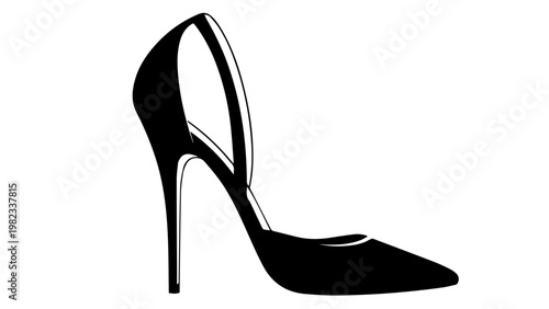 Elegant high heel shoe silhouette for fashion and style concepts