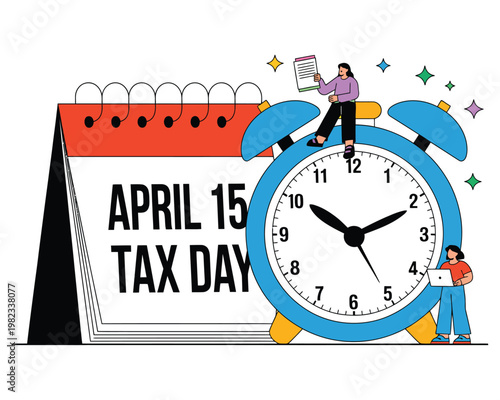 Calendar shows that tax day is near.
