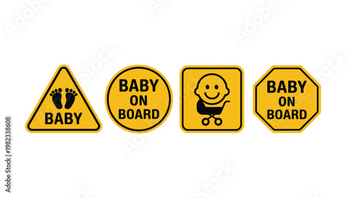 Safety signs warn about child presence.