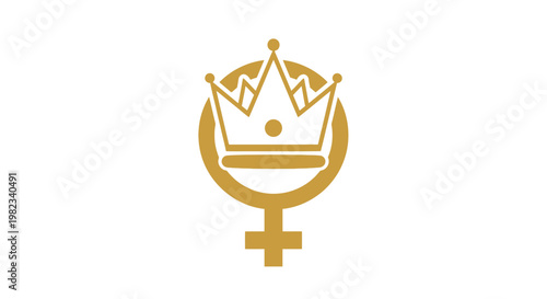 Gold feminine gender symbol with a royal crown icon.