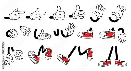Cartoon limb and hand gestures collection.