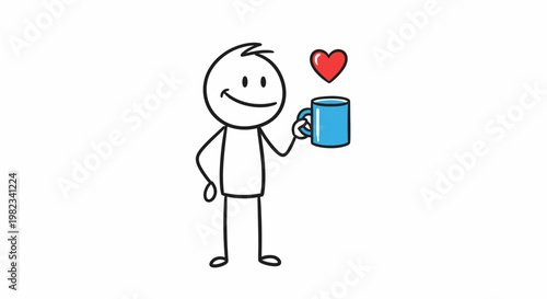 stick figure enjoying a hot beverage.