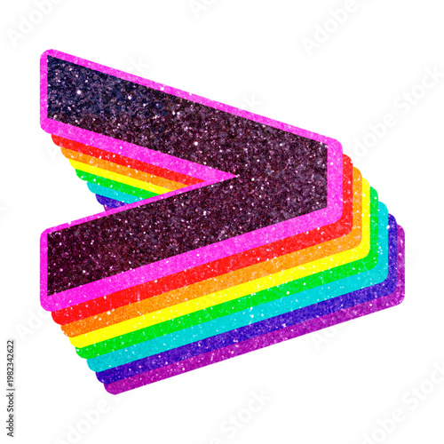 Принти на полотні Png greater than sign rainbow 3d typography lgbt pattern