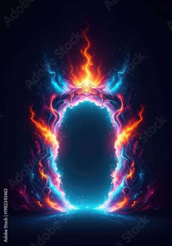 Swirling forms and nebulous energy creating a gateway to non-physical dimensions, representing the limit of understanding and definition, fluid, paradox, spatial