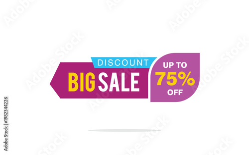 Colorful big sale discount banner up to 75 off promotion
