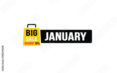 January big sale advertisement a promotional banner for retail discounts