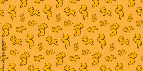 Fried chicken seamless pattern background Fried chicken wings pattern Cartoon fried chicken pattern background Fast food pattern background