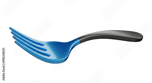 3D Render of a Blue Plastic Spoon