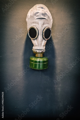 Vintage Soviet Gas Mask On Dark Textured Background