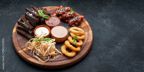 Beer Snacks Board With Wings