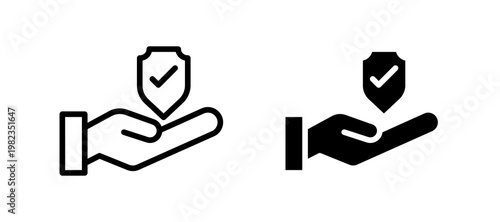 Policyholder icon in black color for website or app.