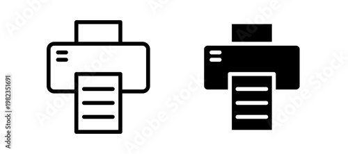 Print icon in black color for website or app.