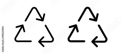 Recycle icon in black color for website or app.