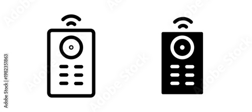 Remote control icon in black color for website or app.