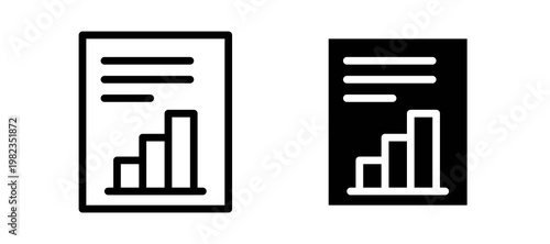 Report icon in black color for website or app.