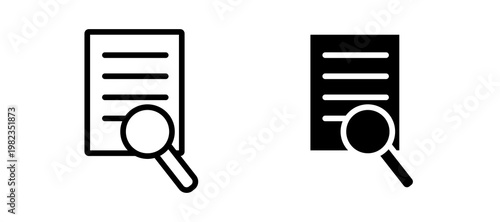 Research icon in black color for website or app.