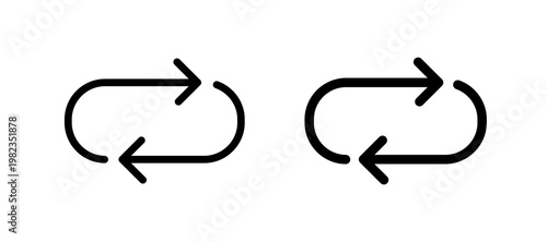 Repeat icon in black color for website or app.