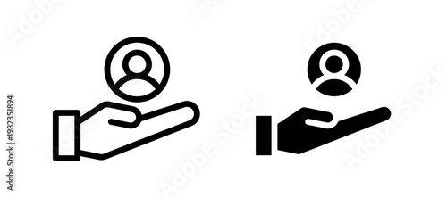 Retention icon in black color for website or app.