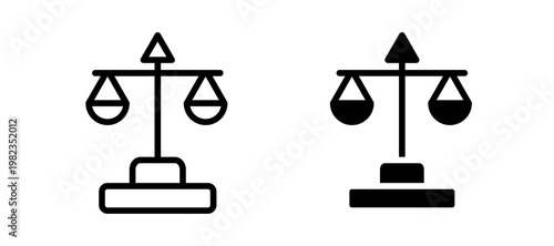 Scales icon in black color for website or app.
