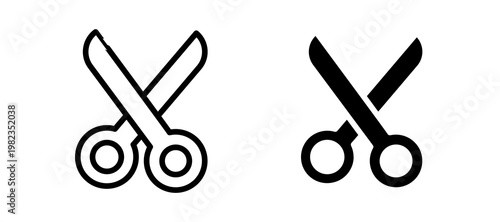 Scissors icon in black color for website or app.