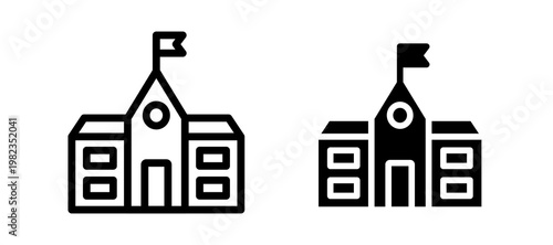 school icon in black color for website or app.
