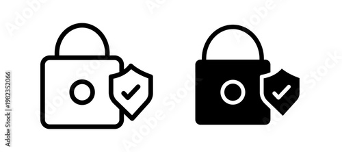 Security lock icon in black color for website or app.