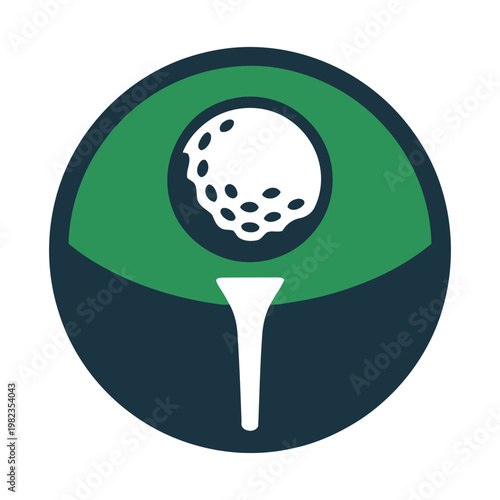 A golf ball positioned on a tee awaiting a swing in a golf game