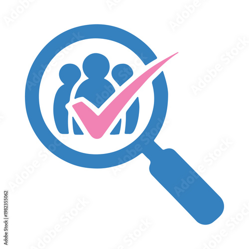 Family verification through a magnifying glass symbolizing scrutiny or approval process