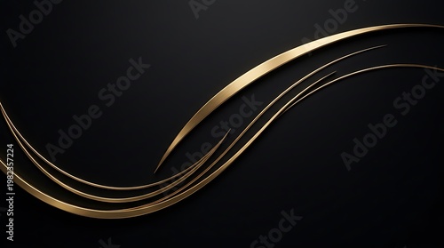 Gold lines on a dark background with a wavy pattern design element