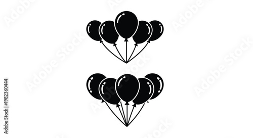 Black balloons arranged in a stylish group silhouette