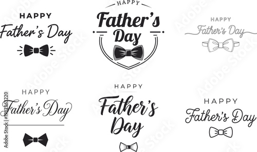 Canvastavla Collection of vintage father's day badges and labels with bow ties