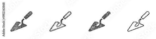 Sketch trowel icon design set