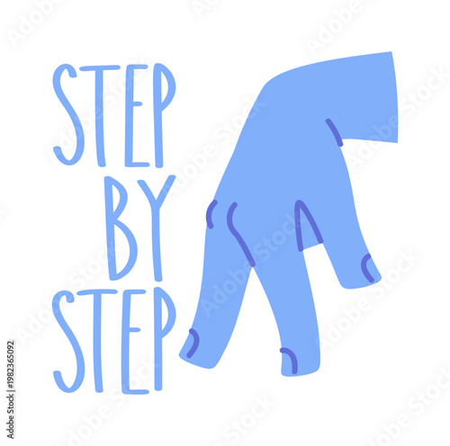 Hand Walking Step By Step Cartoon
