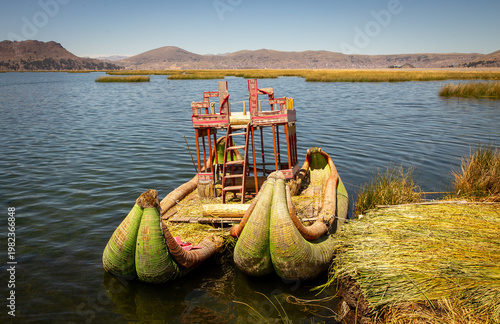 Tradition boat on Lake Titicaca